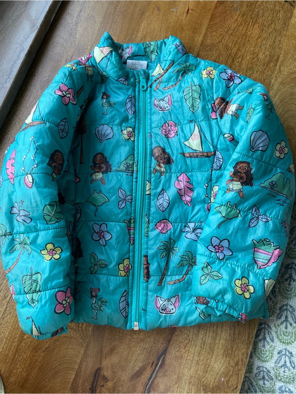 Disney Teal Moana Character Puffer Jacket